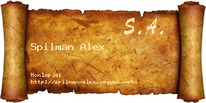 Spilman Alex névjegykártya